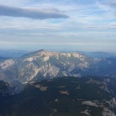 Flugwegposition um 14:40:45: Aufgenommen in der Nähe von Gemeinde Reichenau an der Rax, Österreich in 2458 Meter